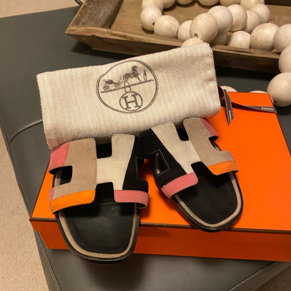 Hermes Oran suede slides - SOLD
